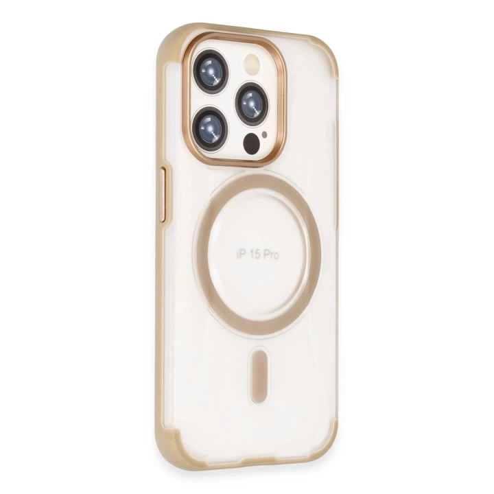 BFS  iPhone 15 Pro Max Hilton Magsafe Kapak - Gold