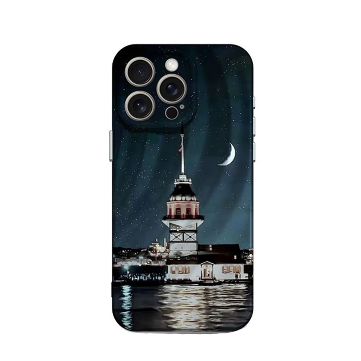 BFS  iPhone 15 Pro Max Kılıf Crew Desenli Kapak - Kız Kulesi