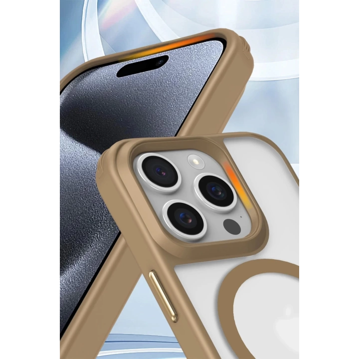 BFS  iPhone 15 Pro Max Kılıf Enka Magsafe Silikon Kılıf - Şeffaf
