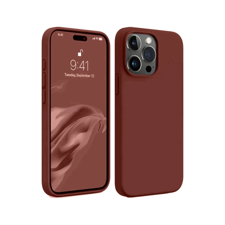 BFS  iPhone 15 Pro Max Kılıf First Silikon - Bordo