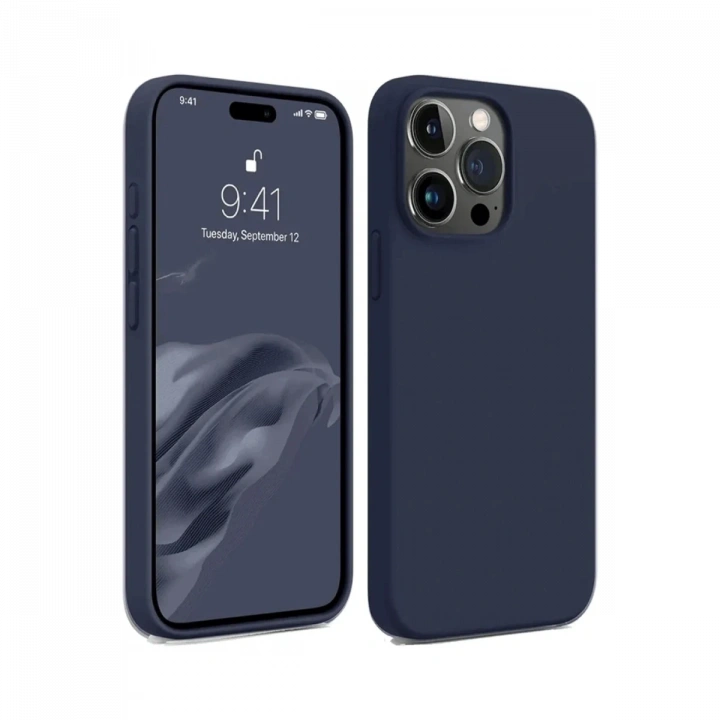 BFS  iPhone 15 Pro Max Kılıf First Silikon - Lacivert