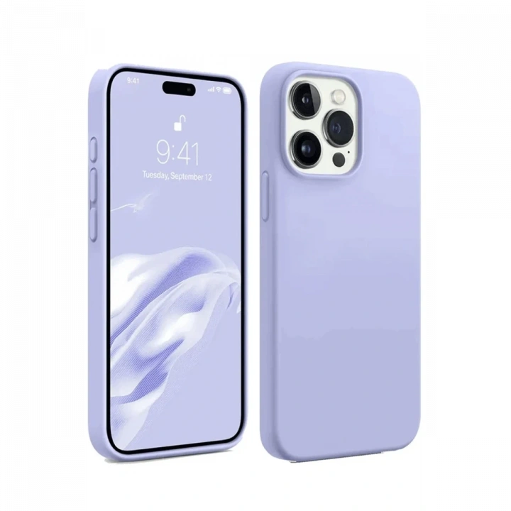 BFS  iPhone 15 Pro Max Kılıf First Silikon - Lila