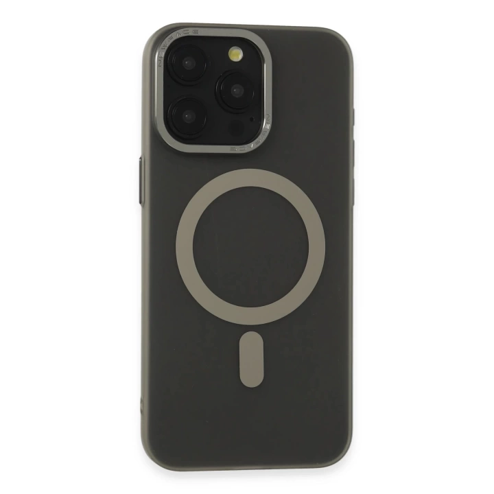 BFS  iPhone 15 Pro Max Kılıf Lodos Magneticsafe Mat Kapak - Titan Gri