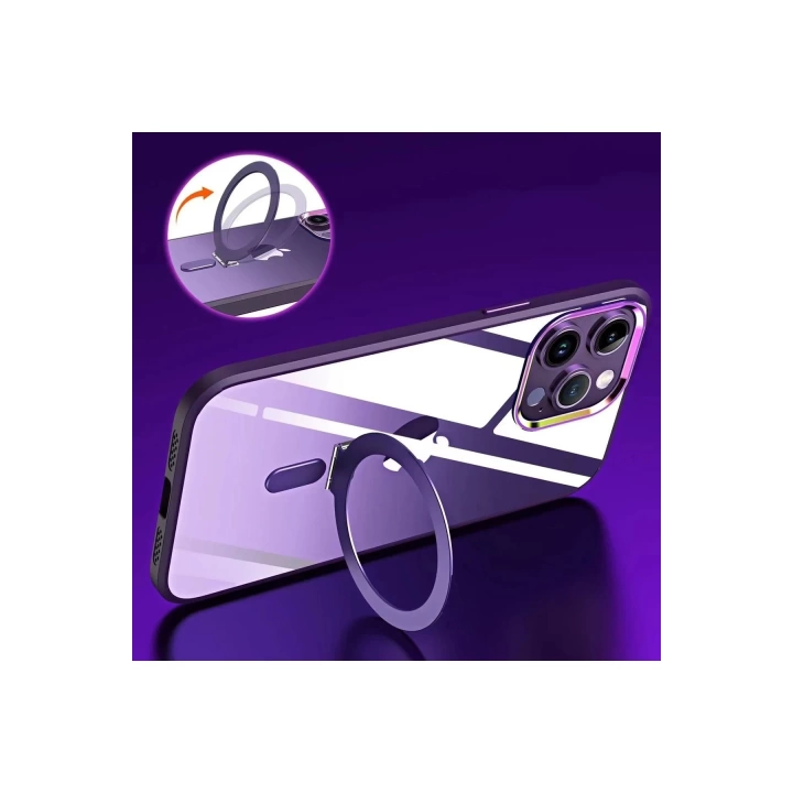 BFS  iPhone 15 Pro Max Kılıf  Magneticsafe Standlı Kapak - Siyah