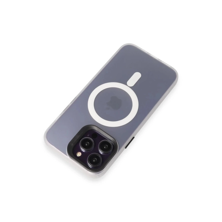 BFS  iPhone 15 Pro Max Kılıf Mateks Magsafe Kapak - Beyaz