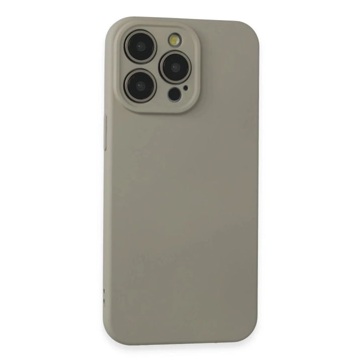 BFS  iPhone 15 Pro Max Kılıf Nano içi Kadife Silikon - Beyaz Titanyum