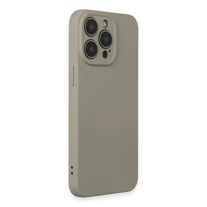 BFS  iPhone 15 Pro Max Kılıf Nano içi Kadife Silikon - Beyaz Titanyum