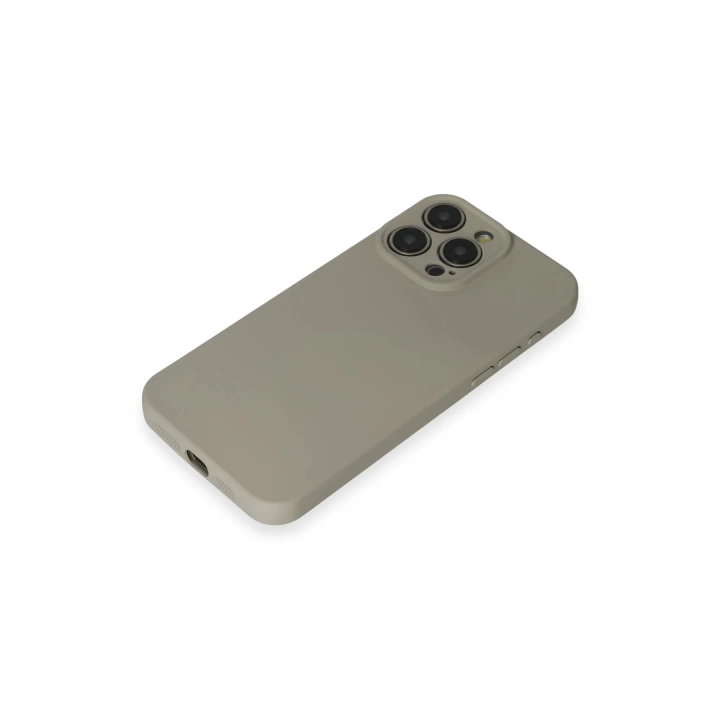 BFS  iPhone 15 Pro Max Kılıf Nano içi Kadife Silikon - Beyaz Titanyum