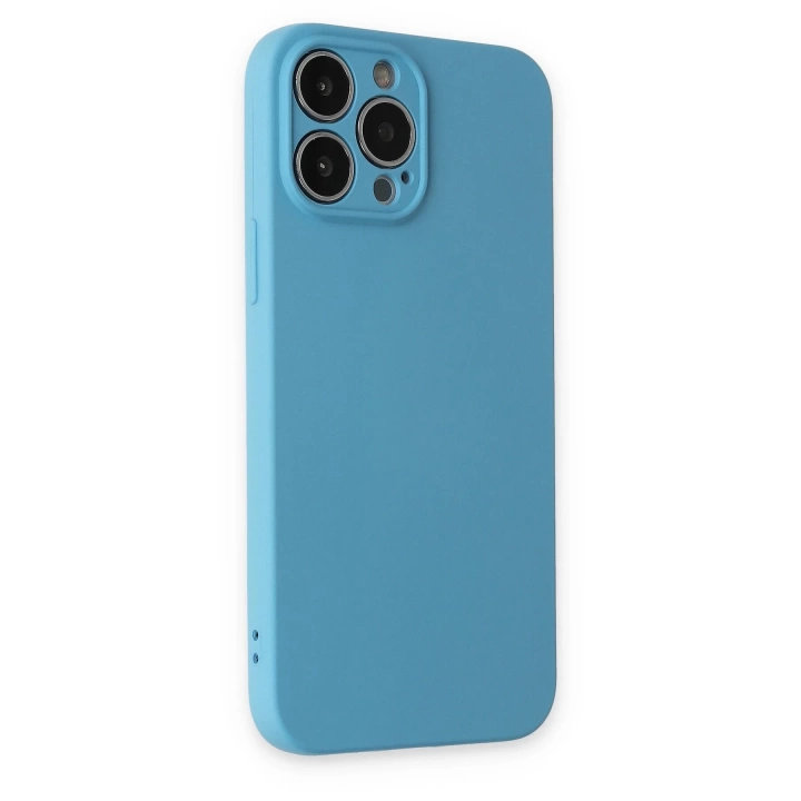 BFS  iPhone 15 Pro Max Kılıf Nano içi Kadife Silikon - Mavi