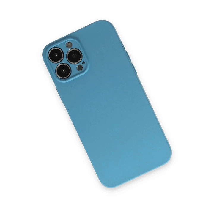 BFS  iPhone 15 Pro Max Kılıf Nano içi Kadife Silikon - Mavi