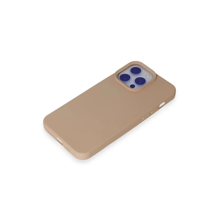 BFS  iPhone 15 Pro Max Kılıf Nano içi Kadife Silikon - Pudra
