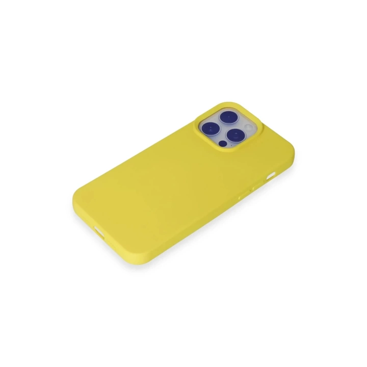 BFS  iPhone 15 Pro Max Kılıf Nano içi Kadife Silikon - Sarı