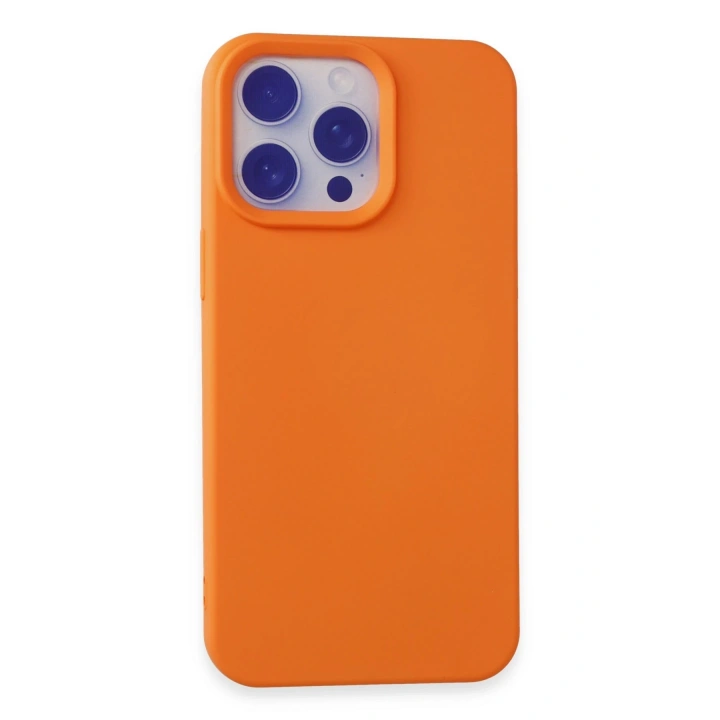 BFS  iPhone 15 Pro Max Kılıf Nano içi Kadife Silikon - Turuncu