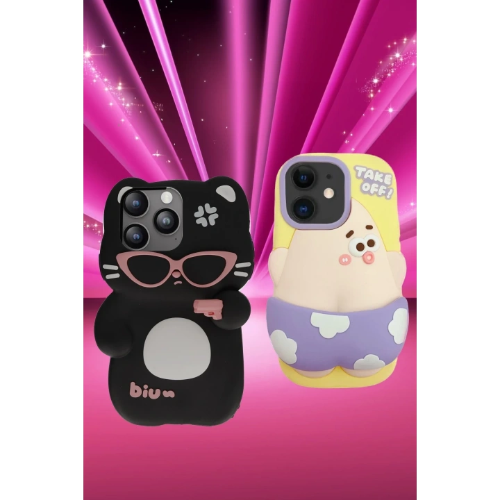 BFS  iPhone 15 Pro Max Kılıf Poky Karakter Silikon Kapak - Desen 13