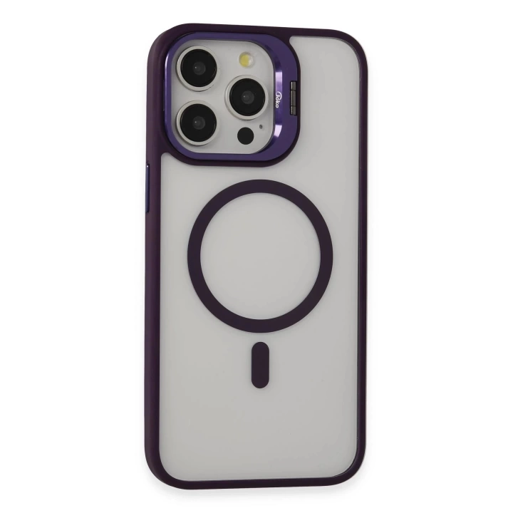 BFS  iPhone 15 Pro Max Kılıf Roblox Lens Magsafe Standlı Kapak - Derin Mor
