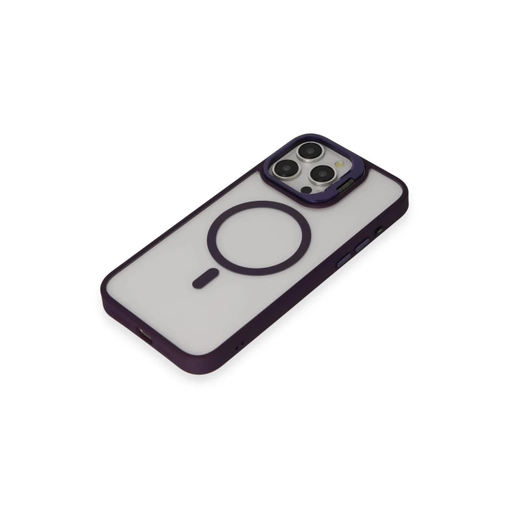 BFS  iPhone 15 Pro Max Kılıf Roblox Lens Magsafe Standlı Kapak - Derin Mor