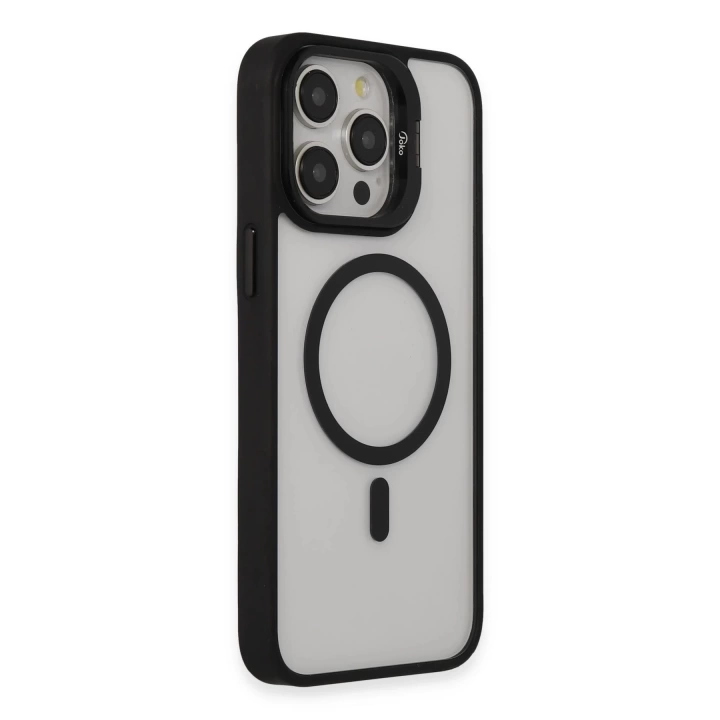 BFS  iPhone 15 Pro Max Kılıf Roblox Lens Magsafe Standlı Kapak - Siyah