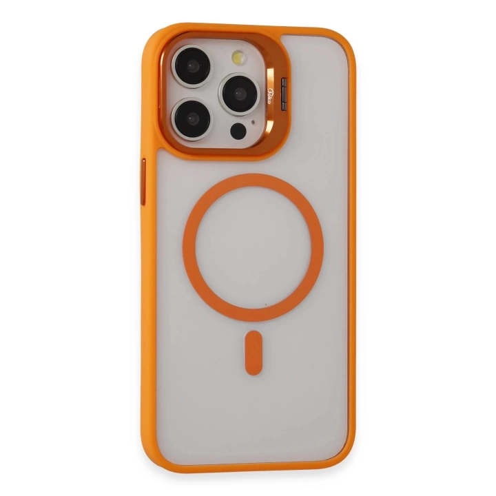 BFS  iPhone 15 Pro Max Kılıf Roblox Lens Magsafe Standlı Kapak - Turuncu