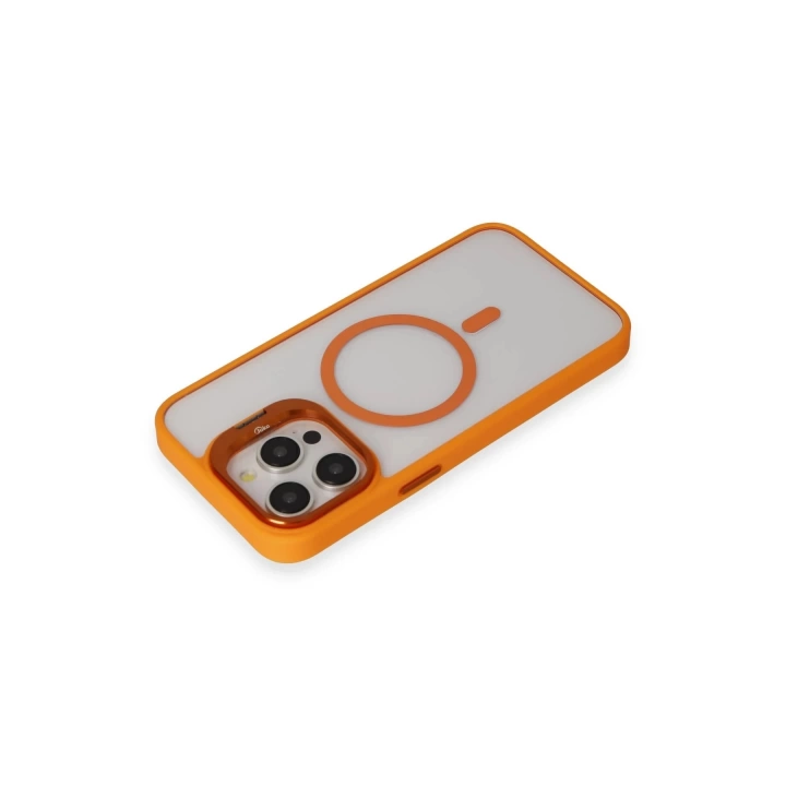 BFS  iPhone 15 Pro Max Kılıf Roblox Lens Magsafe Standlı Kapak - Turuncu