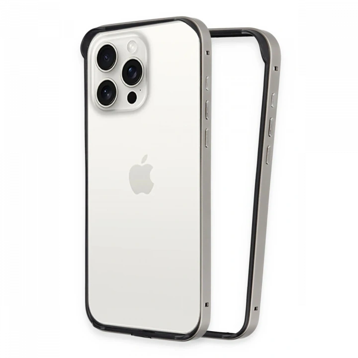 BFS  iPhone 15 Pro Max Land Bumper Koruma Kapak - Titan Gri