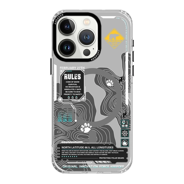 BFS  iPhone 15 Pro Max Map Magsafe Kapak - Snowfield