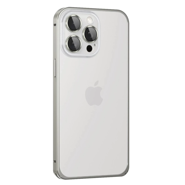 BFS  iPhone 15 Pro Max Metal Bumper Mat Kapak - Gri