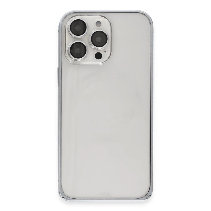BFS  iPhone 15 Pro Max Metal Bumper Mat Kapak - Gri