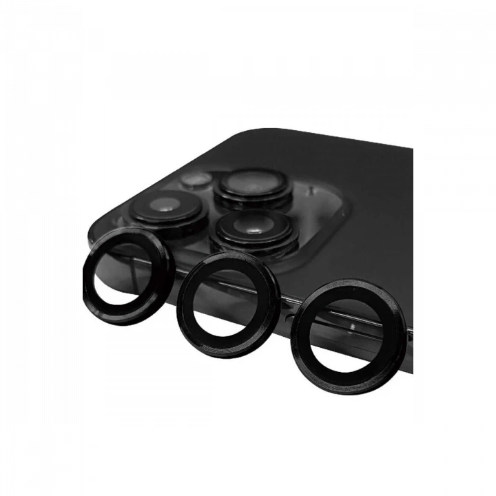 BFS  iPhone 15 Pro Max Raze Metal Kamera Lens - Siyah
