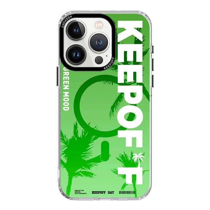 BFS  iPhone 15 Pro Max Summer Travel Magsafe Kapak - Green Mood