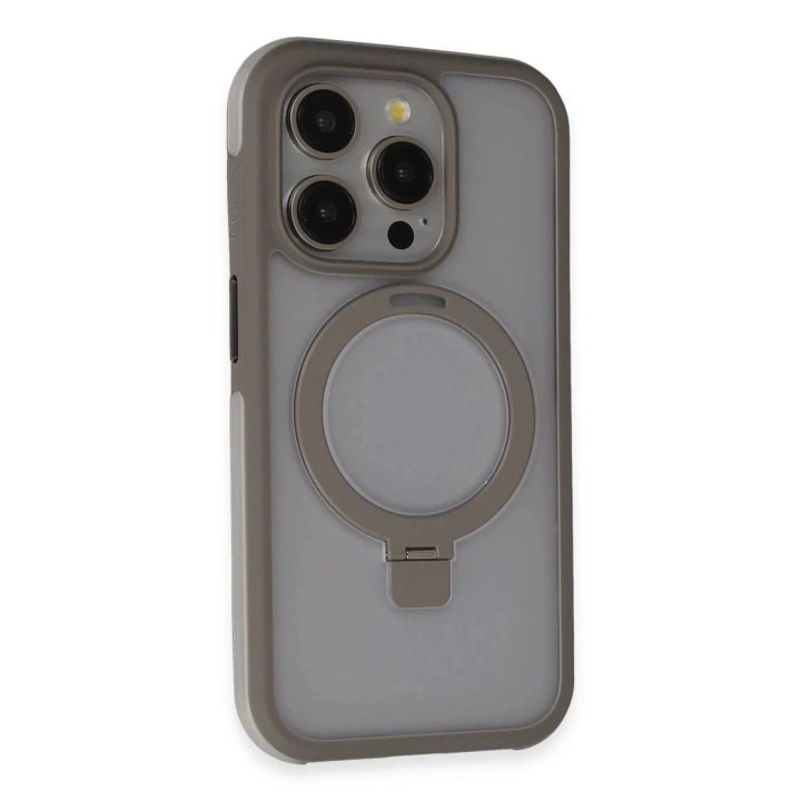 BFS  iPhone 15 Pro Max Zorda Airbag Magsafe Standlı Kapak - Titan Gri