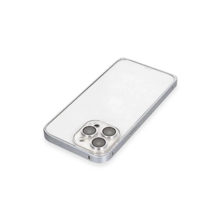 BFS  iPhone 15 Pro Metal Bumper Mat Kapak - Gri