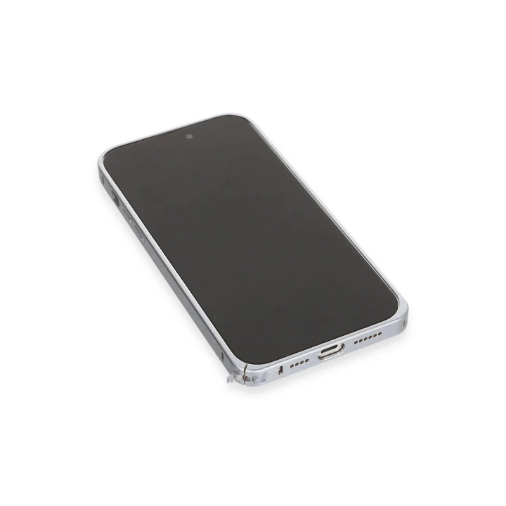 BFS  iPhone 15 Pro Metal Bumper Mat Kapak - Gri