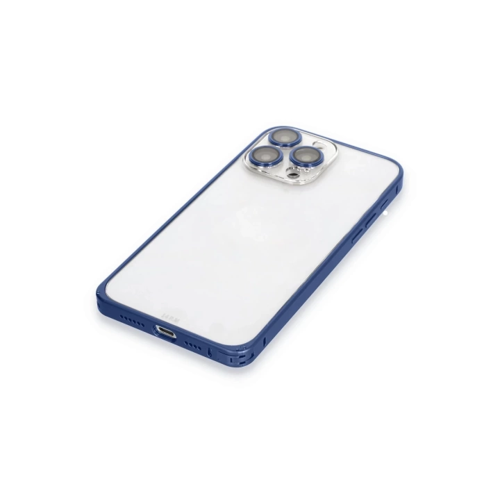BFS  iPhone 15 Pro Metal Bumper Mat Kapak - Lacivert