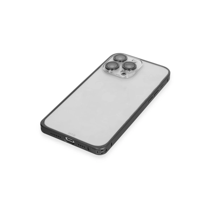 BFS  iPhone 15 Pro Metal Bumper Mat Kapak - Siyah