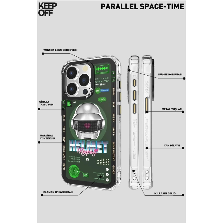 BFS  iPhone 15 Pro Parallel Space Time Magsafe Kapak - Heart of Atom