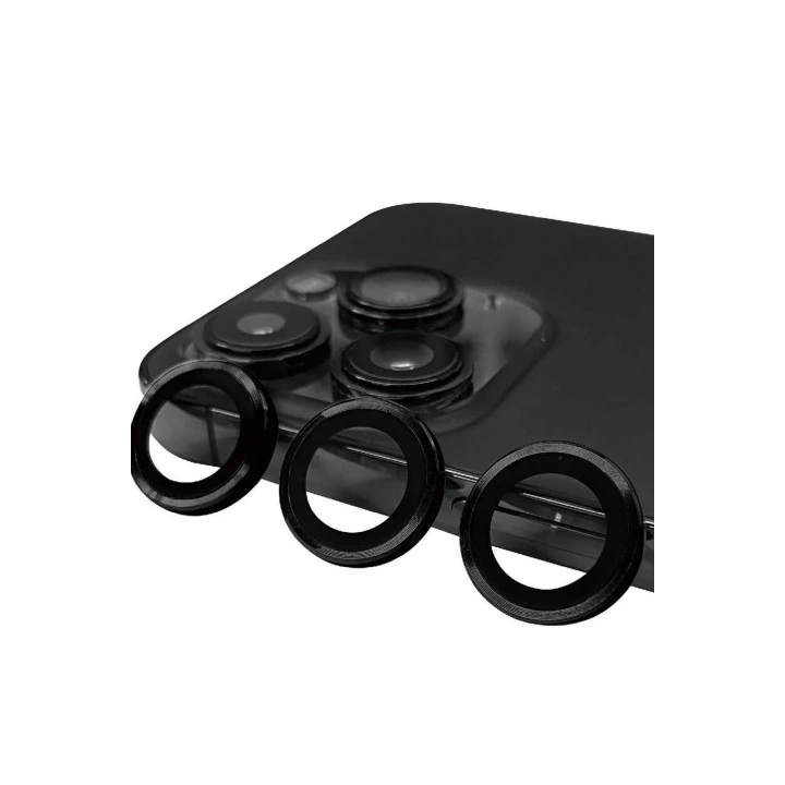 BFS  iPhone 15 Pro Raze Metal Kamera Lens - Siyah