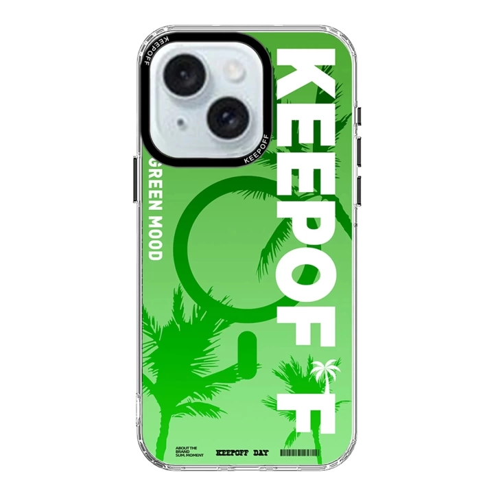 BFS  iPhone 15 Summer Travel Magsafe Kapak - Green Mood