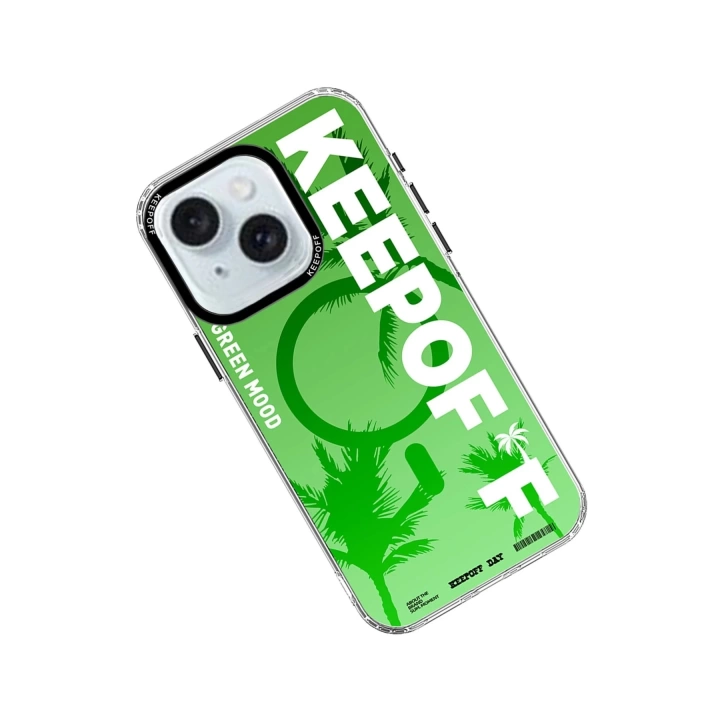 BFS  iPhone 15 Summer Travel Magsafe Kapak - Green Mood