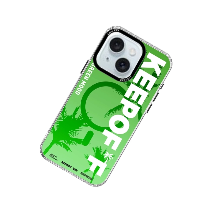 BFS  iPhone 15 Summer Travel Magsafe Kapak - Green Mood