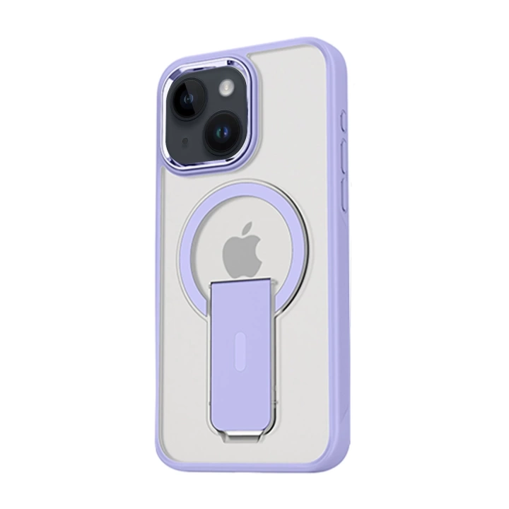 BFS  iPhone 15 Tork Magsafe Standlı Kapak - Lila