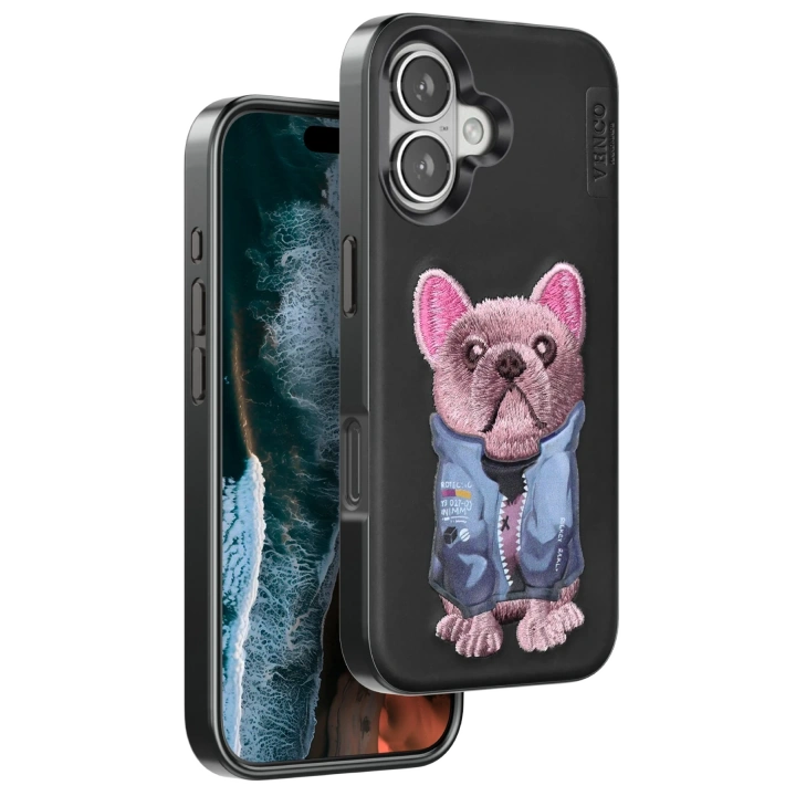 BFS  iPhone 16 Cute Desenli Kapak - Siyah