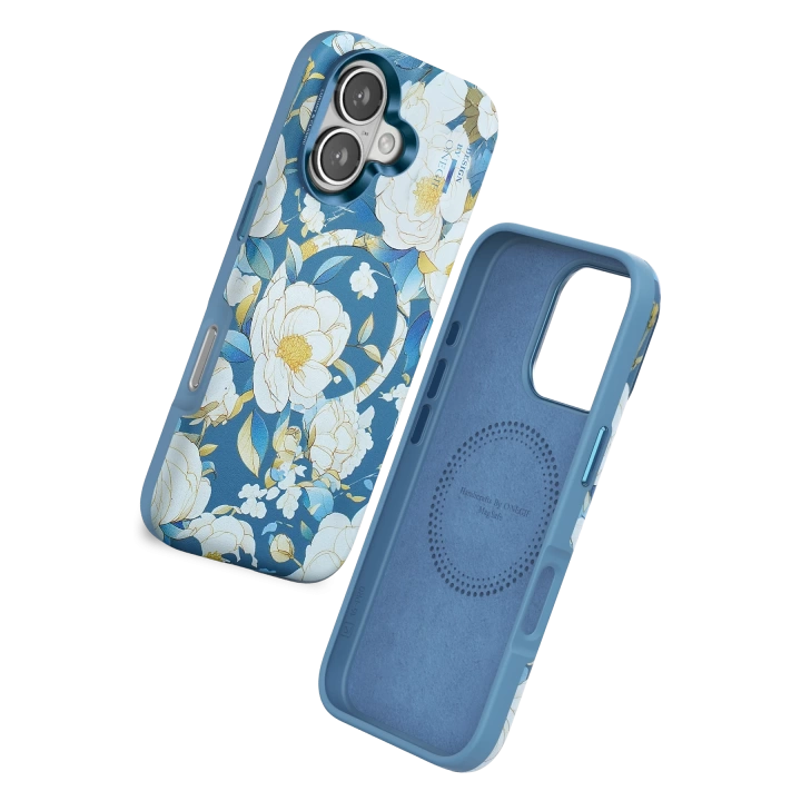 BFS  iPhone 16 Flower Series Magsafe Kapak - Mavi
