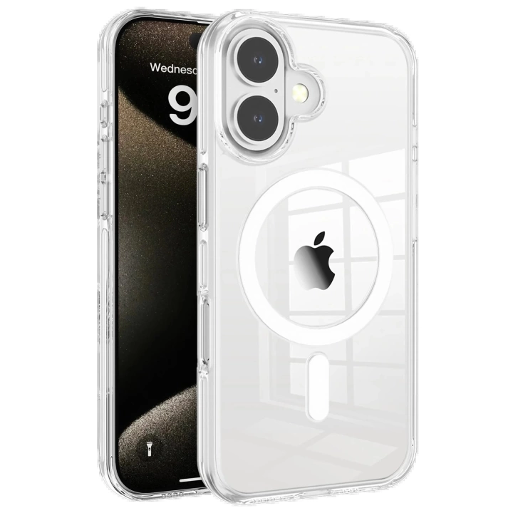 BFS  iPhone 16 Gleam PC Sert Magsafe Kılıf - Şeffaf