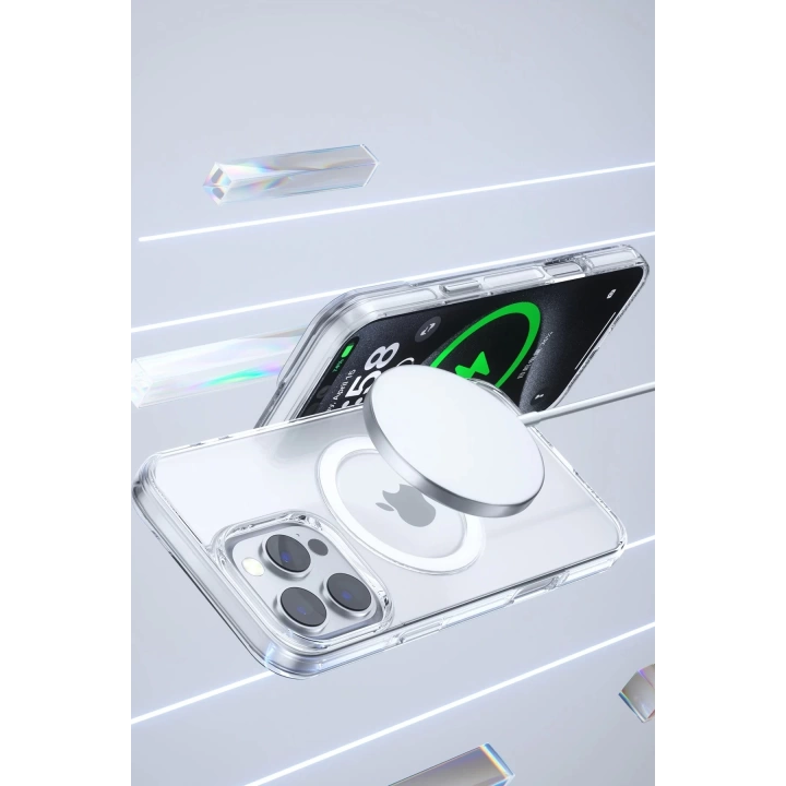 BFS  iPhone 16 Gleam PC Sert Magsafe Kılıf - Şeffaf