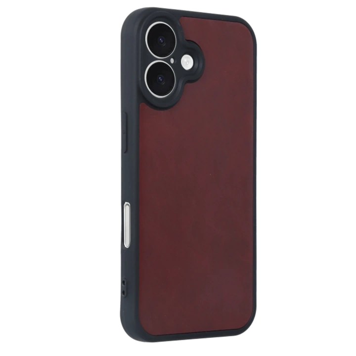 BFS  iPhone 16 Kılıf Aras Deri Kapak - Bordo