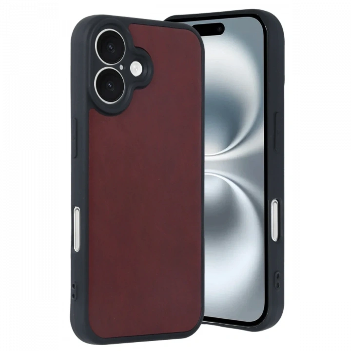 BFS  iPhone 16 Kılıf Aras Deri Kapak - Bordo