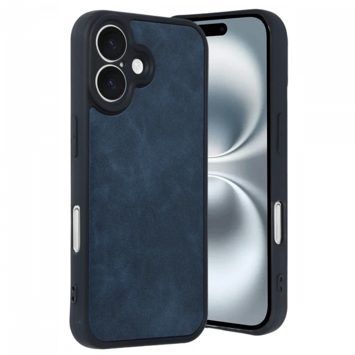 BFS  iPhone 16 Kılıf Aras Deri Kapak - Lacivert
