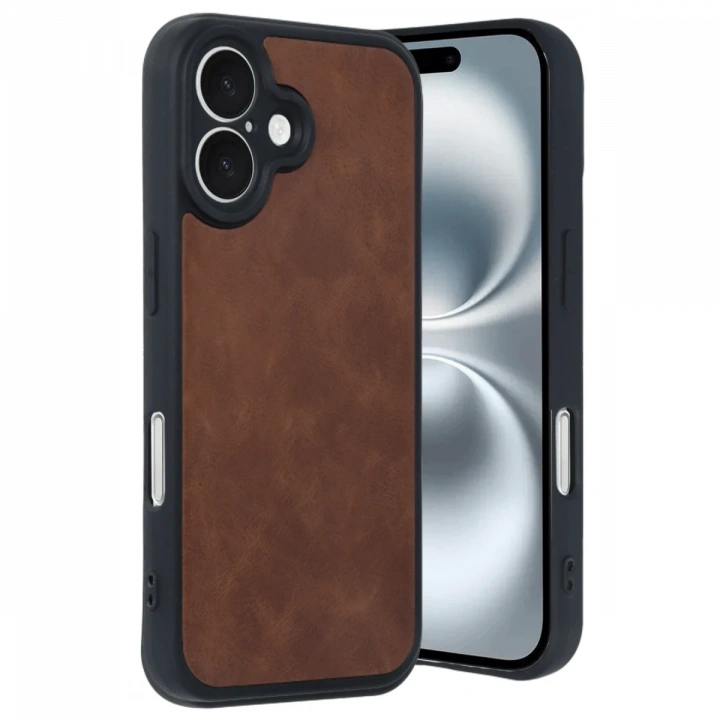 BFS  iPhone 16 Kılıf Aras Deri Kapak - Taba