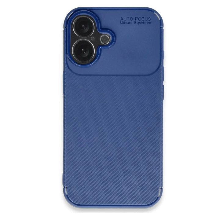 BFS  iPhone 16 Kılıf Auto Focus Karbon Kapak - Lacivert