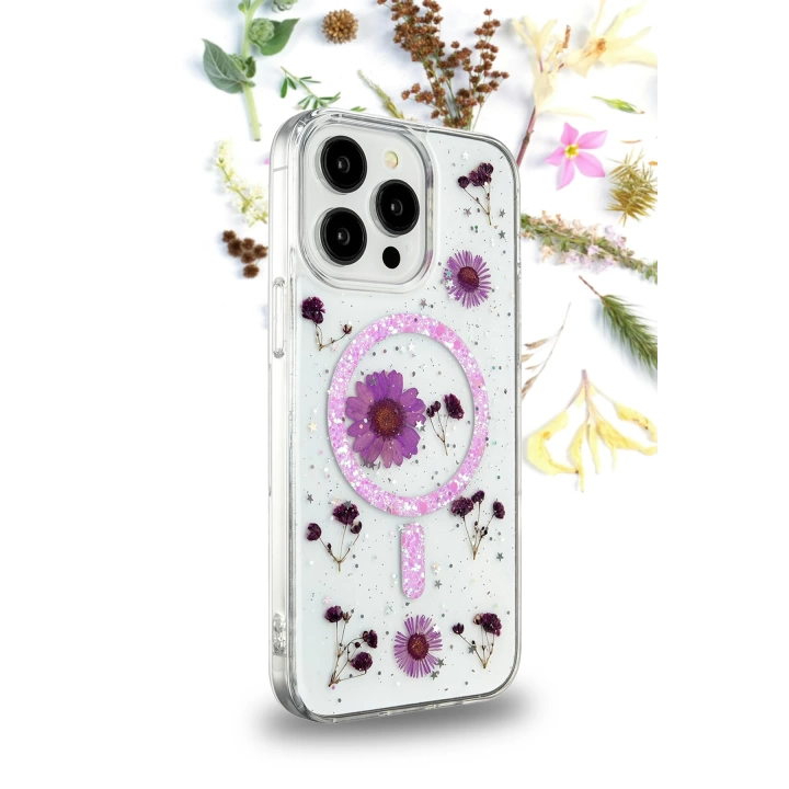 BFS  iPhone 16 Kılıf Daisy Simli Magsafe Kapak - Siyah